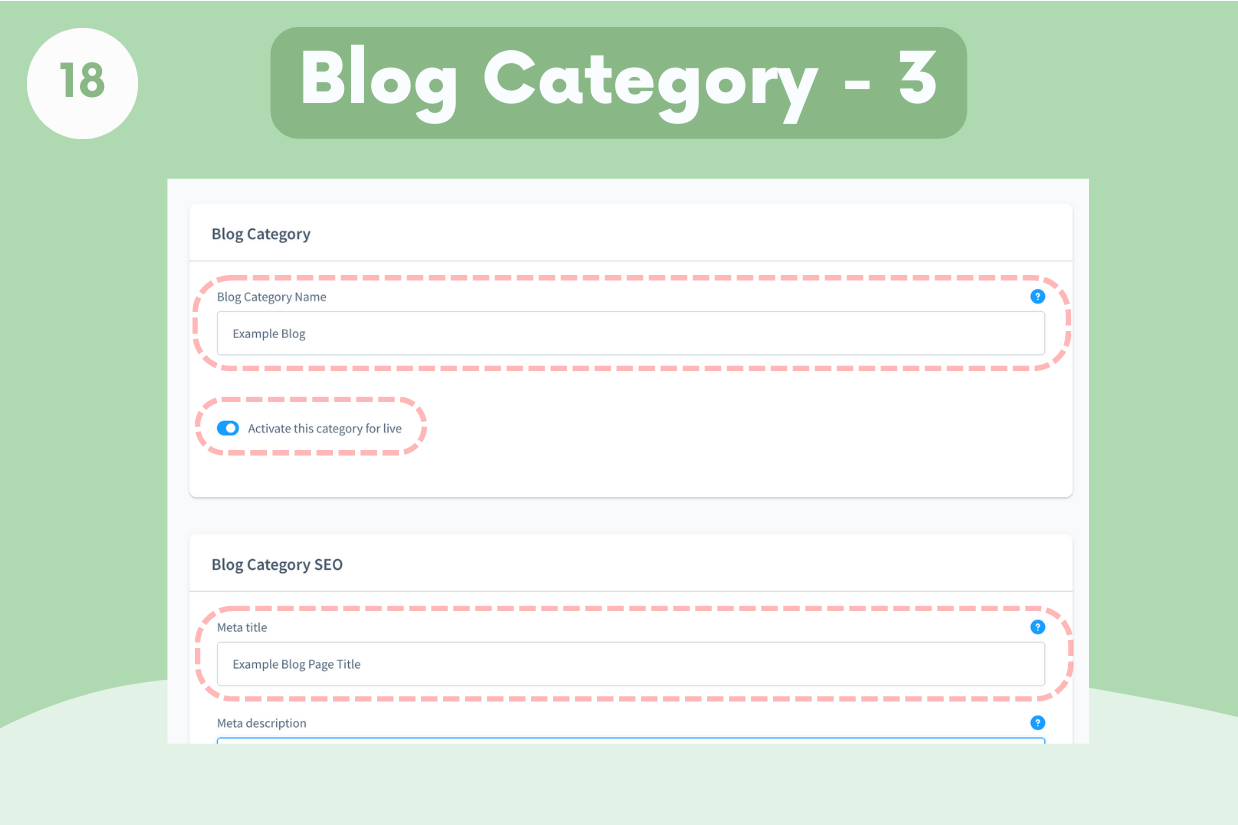 Blog Category Name, Activation and Meta Title